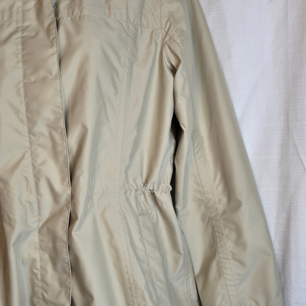 Classic Tan Trench Coat Size M With Hood Sinched Waist Fall - Picture 7 of 13